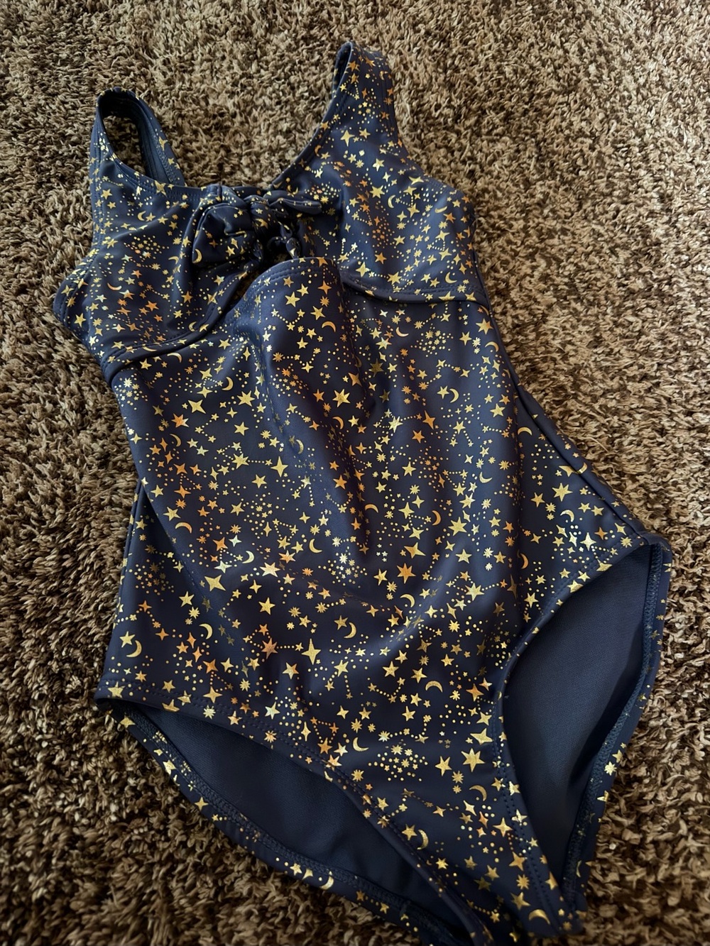 Art Class Navy and Gold Celestial One-Piece with Keyhole